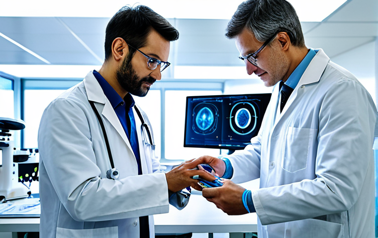Medical Innovation**
"A team of engineers and doctors collaborating in a brightly lit, modern laboratory, surrounding a complex medical device prototype. Everyone is fully clothed in appropriate lab attire. The scene emphasizes teamwork, innovation, and cutting-edge technology. Focus on perfect anatomy, correct proportions, and well-formed hands. Safe for work, appropriate content, fully clothed, professional environment, demonstrating advancements in healthcare."
**