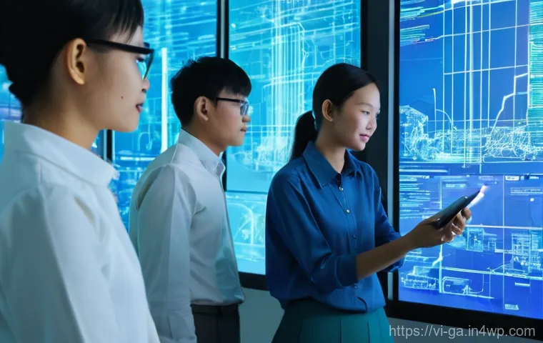 학제간 연구의 진행 과정 - Image Prompt 1: Interdisciplinary Research Team in a Modern Vietnamese Lab**